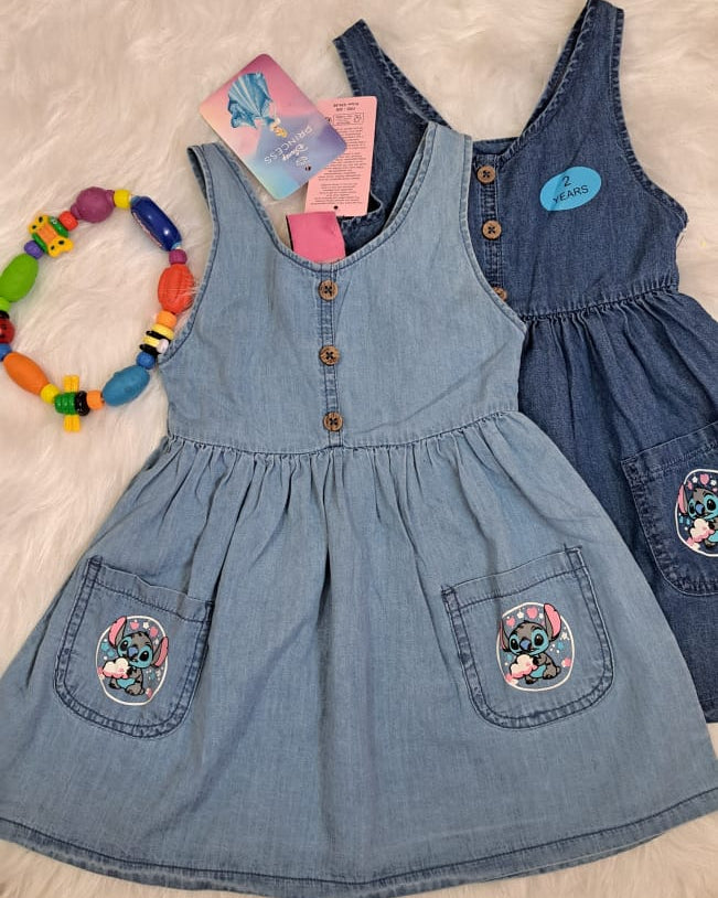 Robe jean a bretelles