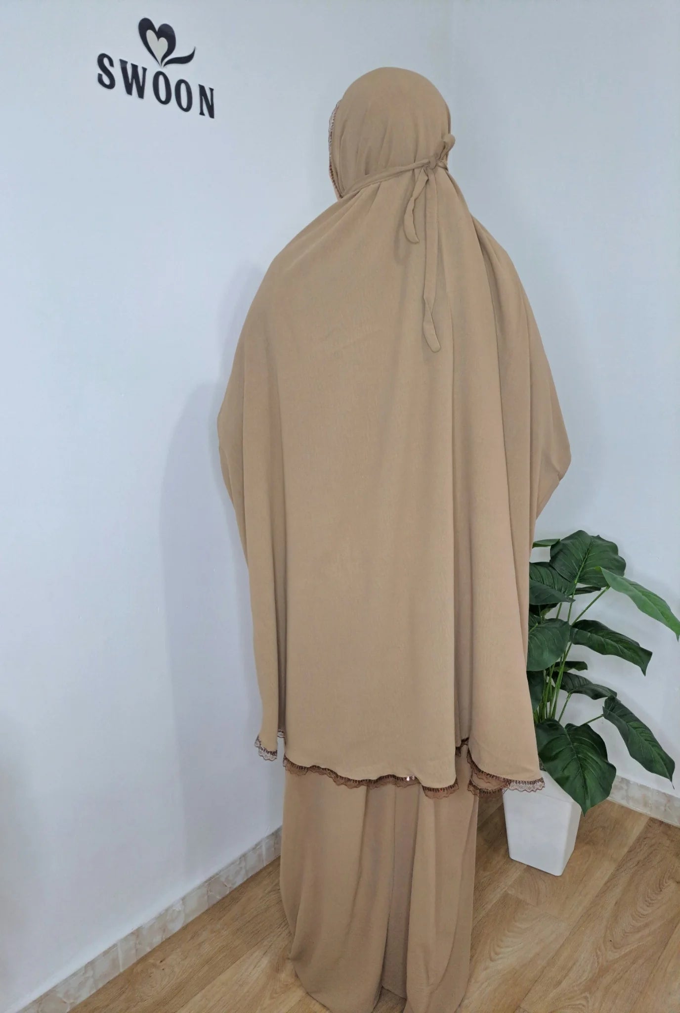 Takm Salat 2 pièces beige