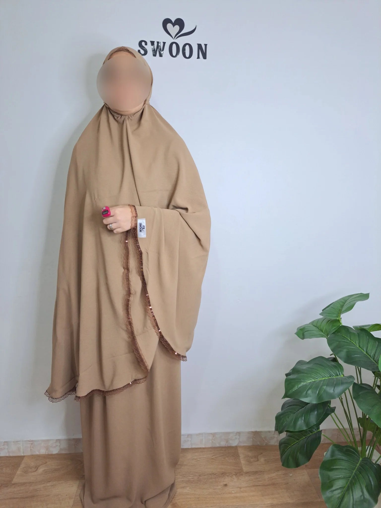 Takm Salat 2 pièces beige