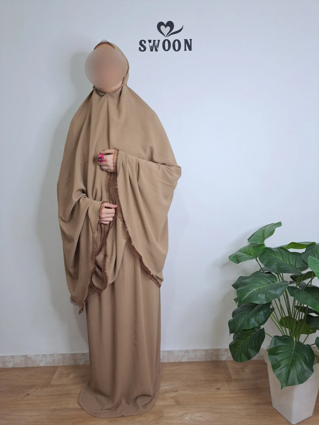 Takm Salat 2 pièces beige