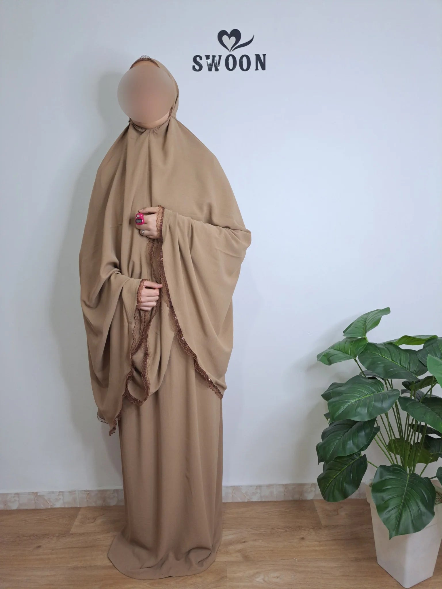 Takm Salat 2 pièces beige